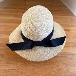 Furtalk Sun Hat Black Ribbon Hatband Straw Color Hat Size Medium